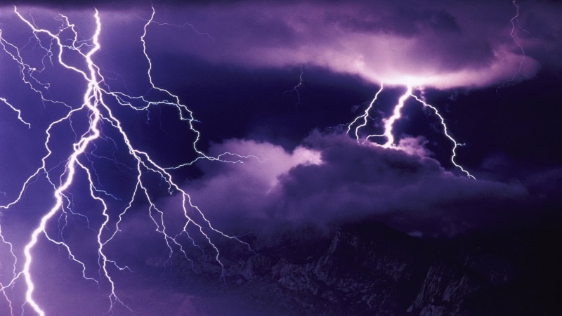 extreme weather, outdoors, cloud - sky, low angle view, purple, lightning, forked lightning, night, ominous, 1080P, storm, power, no people