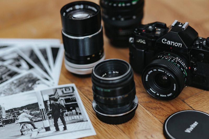 lenses, lens - Optical Instrument, Zenit, slr camera, indoors, table, 2K, vintage, text, industry, photo, retro, close-up, wooden, old-fashioned, wooden table