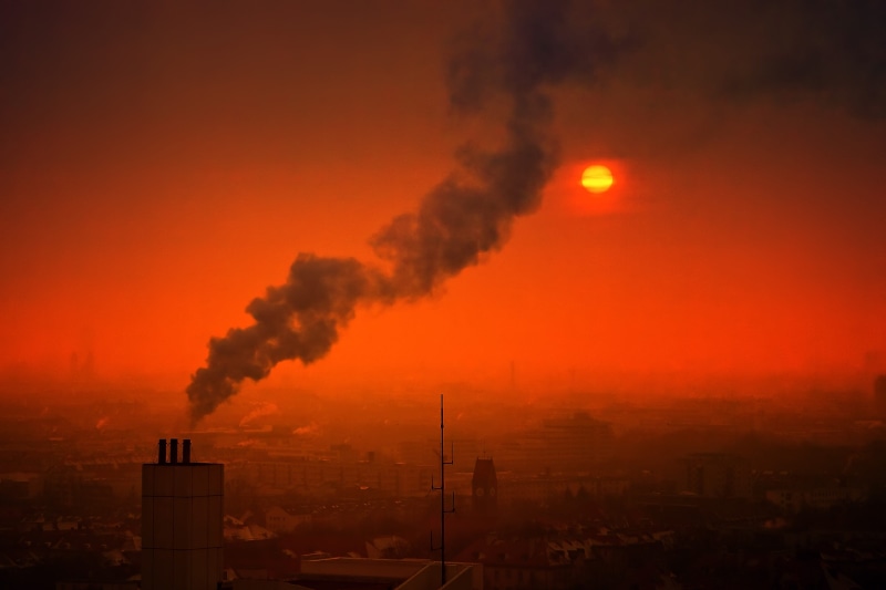 orange color, smog, chimney, environmental issues, skyline, orange, cityscape, smoke, industry, smoke - physical structure, built structure, red, air, skyscraper