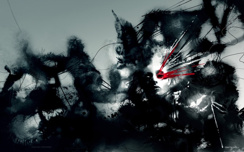 painting, selective coloring, paint splatter, digital art, face, women, fantasy art, 1080P, wavy lines, dark, dreamy