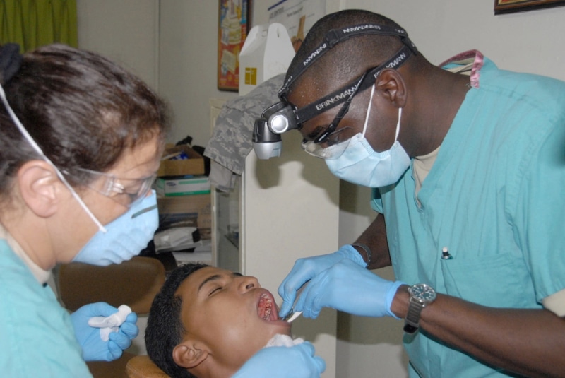 doctor, healthcare and medicine, man, dentistry, 1080P, opening, teeth, patient, surgical glove, mouth, women, medical exam, dental, assistant, clinic