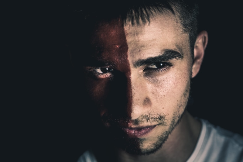 studio shot, young adult, close up, black background, white, dark, serious, self-portrait, 5K, portrait, paint, photography, human face, lifestyles, shadow