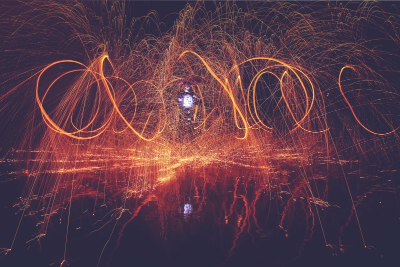 multi Colored, wire wool, people, nature, spinning, at night, 4K, light painting, speed, dark, firework - man made object, fireworks, arts culture and entertainment