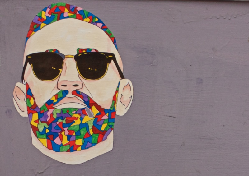 black, creativity, still life, colors, man, glasses, disguise, spray paint, wall - building feature, young adult, assorted, colours, personal accessory