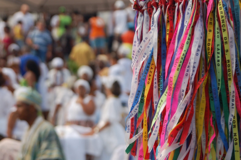 outdoors, Candomblé, scarf, market, ribbon, 2K, consumerism, color, bahia, clothing, focus on foreground, multi colored, lot, selective focus, store, assorted