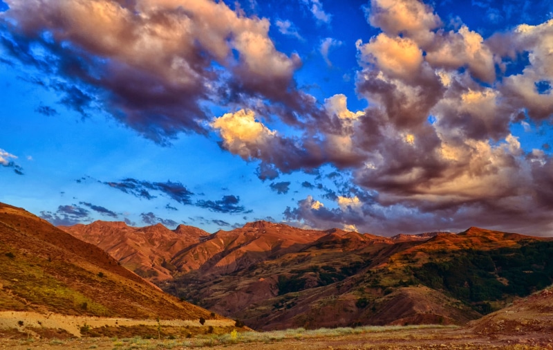 white clouds, sunset, plateaus, turkey, natural life, travel, rock, horizon line, natur, mountain range, kaçkars, mountain, composition, holiday, background