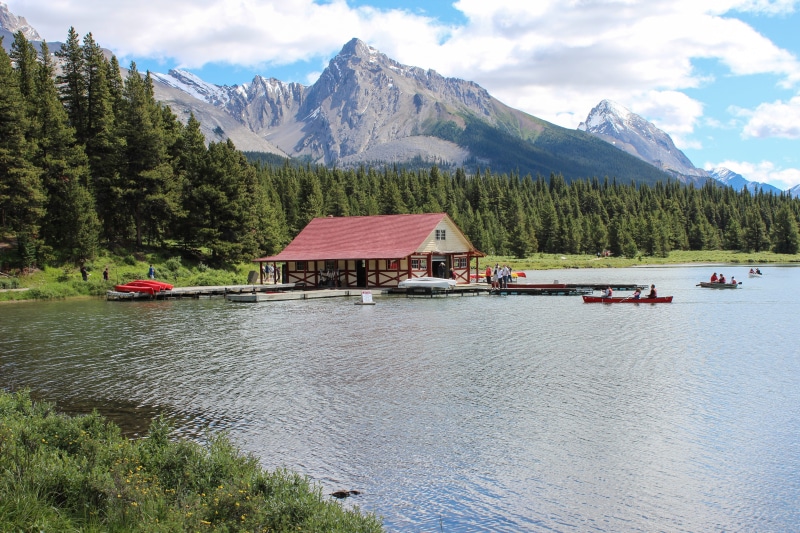 scene, national, park, boat, cloud - sky, green, summer, horizon, canoe rental, day, canoeing, sea, cloud, landscape, canada, no people, lake, outdoor