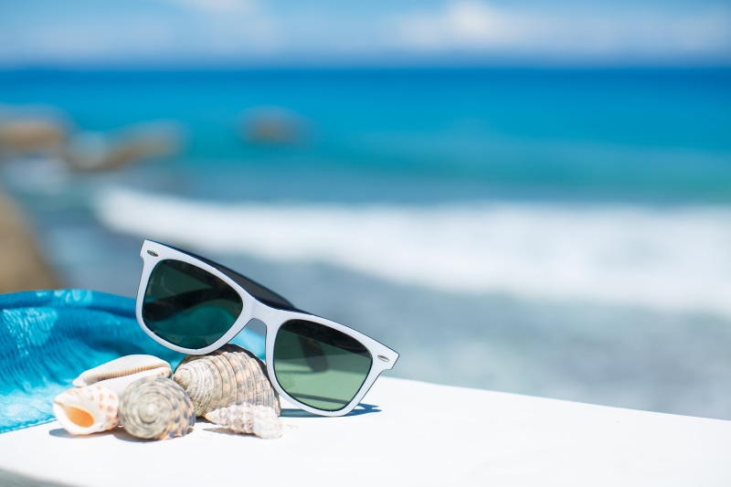 vacation, tourist Resort, blue sky, summer, still life, security, close-up, no people, relaxation, eyeglasses, coastline, fashion, sunlight, swimming pool