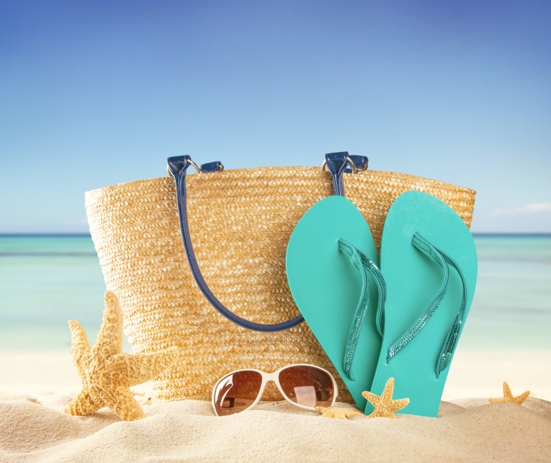 vacations, turquoise Colored, 4K, sunglasses, flip, horizon over water, beauty in nature, blue, tourist Resort, beach towel, vacation, slipper, sandal