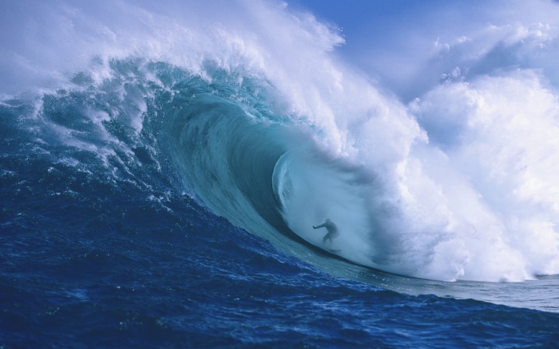 nature, sports, day, water, waterfront, cloud - sky, sea, sport, motion, surfers, blue, wave, power in nature, 1080P, surfing, body, waves, sky, beauty in nature