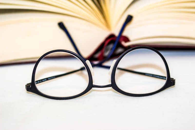 no people, open book, eyeglasses, reading glasses, clearer view, arts culture and entertainment, publication, 5K, see sharp, visual acuity, selective