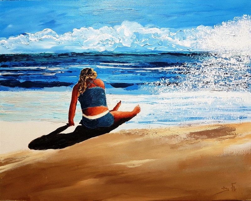 wave, beach, lifestyles, one person, nature, rear view, shore, women, 2K, leisure activity, beauty in nature, motion, land, full length, outdoors, water