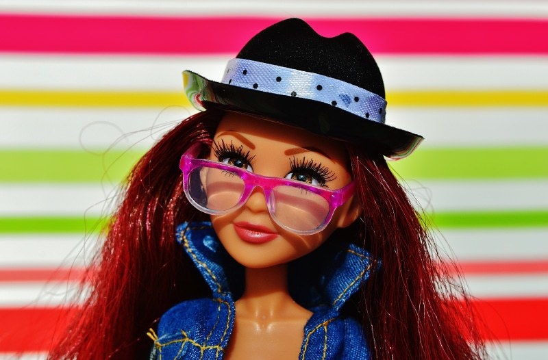 doll, hairstyle, lifestyles, head, eyes, beautiful, hat, clothing, sunglasses, pink, people, barbie, children toys, beautiful woman, denim, portrait, funny