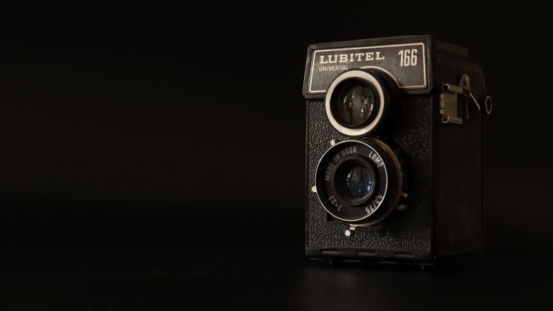 metal, photo camera, old, lens - eye, film camera, equipment, camera, hobby, antique, single object, indoors, studio shot, cut out, black color, retro