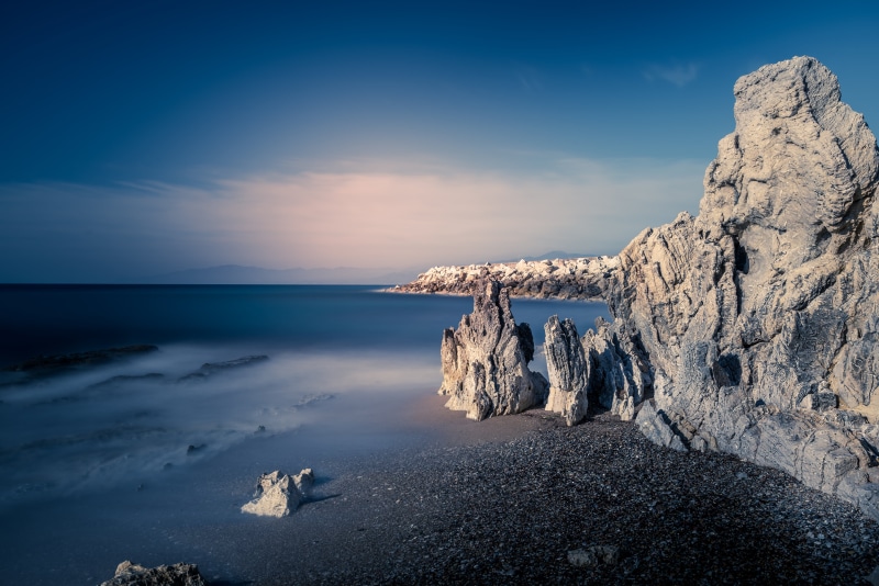seashore, blue, ND filter, greece, sea, daytime, fine art, outdoor, outdoors, peloponnese, sea  water, f4, rocks, messenia, Μεσσηνια, nature, coastline