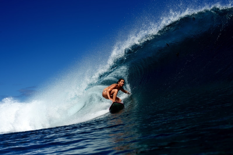 surfing, wave, Board, the ocean, girl, 1080P