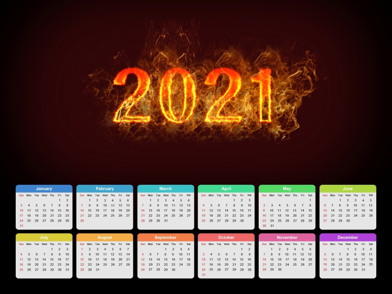 calendar, New Year, 2021 (Year), 1080P