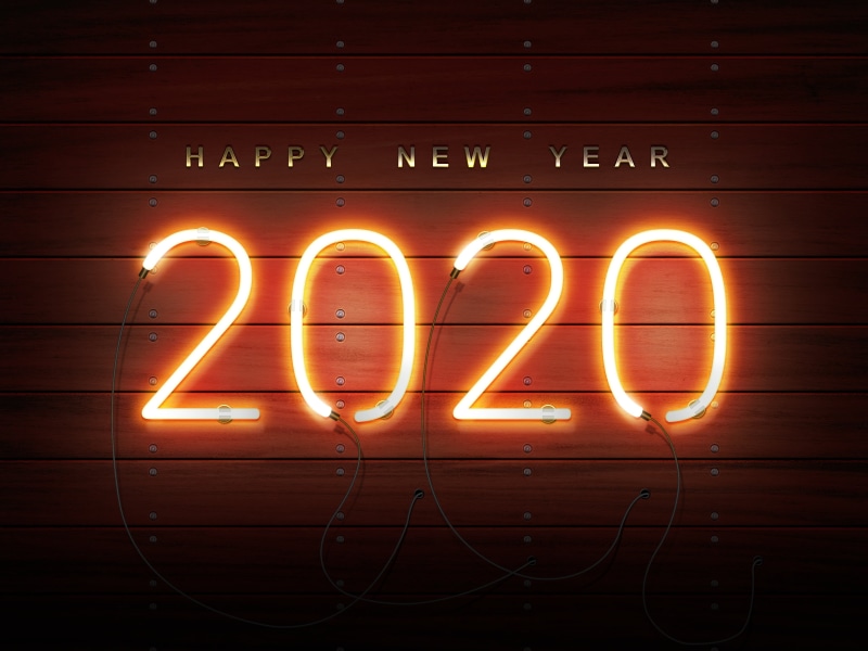 neon, 4K, new year, new year 2020, happy new year