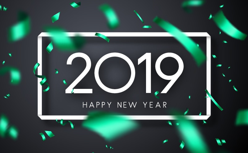 2019 (Year), 1080P, numbers, Happy New Year, New Year