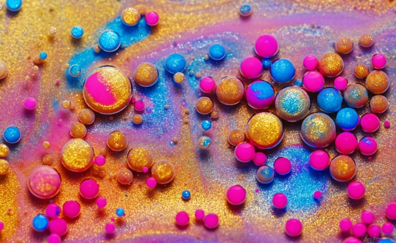 vibrant, abundance, indoors, sparkle, sphere, liquid, shiny, BubbleBursting, Glitter, Bright, celebration, ChemicalReaction, egg, Aero, variation, Macro