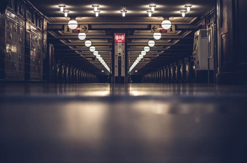 subway, illuminated, transportation, steel, lights, no people, underground, public transportation, the way forward, tunnel, ceiling, inside, surface level