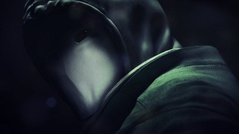 contemplation, hood, headshot, mask, one person, casual clothing, indoors, studio shot, white, Rainbow Six: Siege, human face, lifestyles, hoods, men, adult