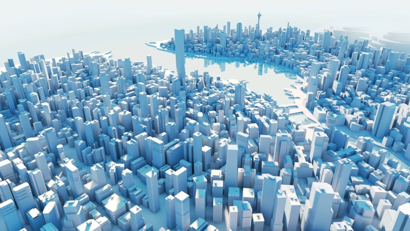 Mirrors Edge, skyscraper, internet, CGI, connection, video games, office building exterior, rise, illustration, large group of objects, no people, cityscape