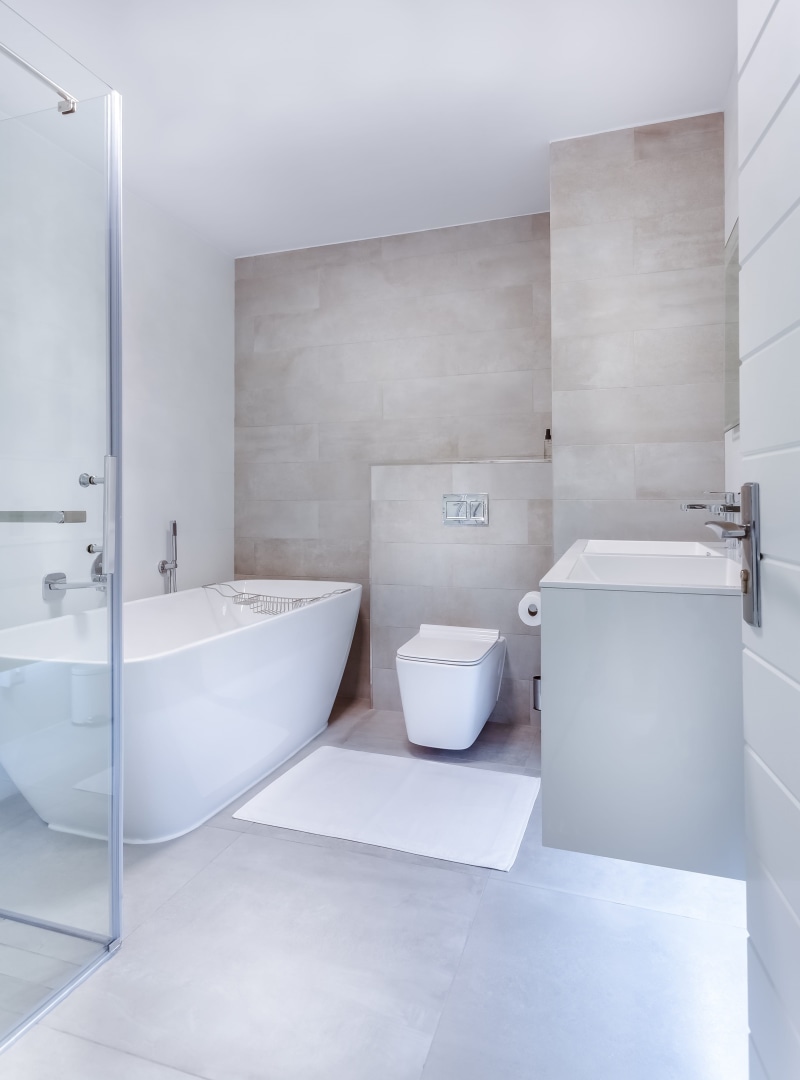 wc, tub, house, bathtub, white color, domestic bathroom, bathroom, toiley, modern minimalist bathroom, home, home showcase interior, domestic room, indoor
