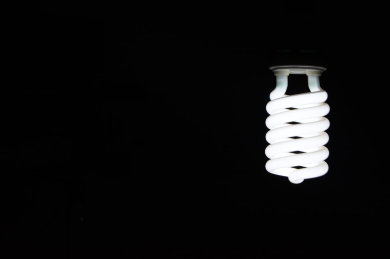 Spiral, Dark background, illuminated, electric lamp, studio shot, close-up, energy efficient lightbulb, fuel and power generation, light, 5K, black background