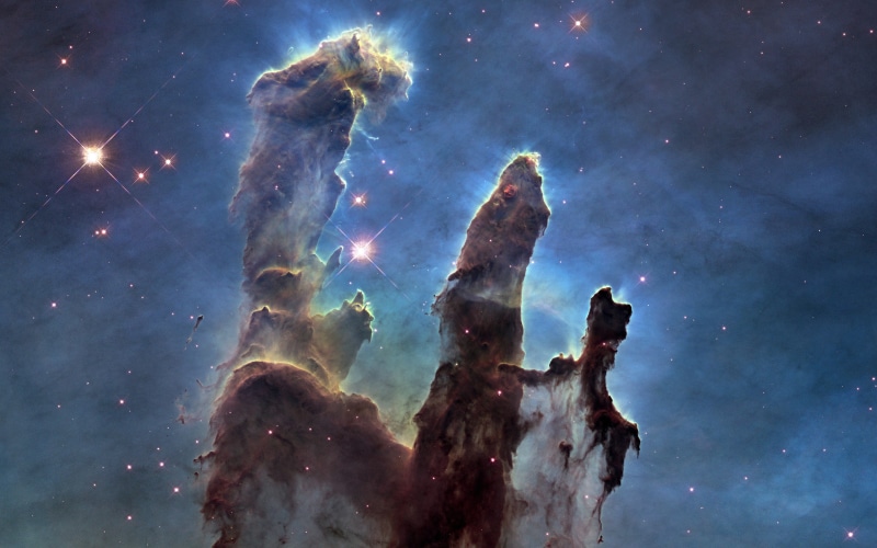 nebula, space, stars, Pillars of Creation, 4K