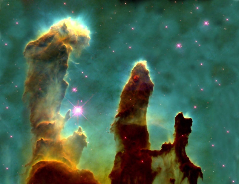 gas cloud, stars, the eagle nebula, the pillars of creation, 2K