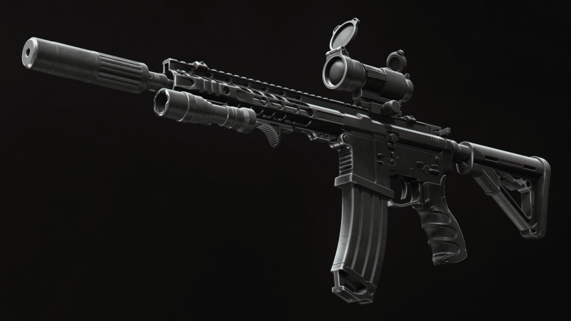 ar-15, rendering, M16, flashlight, silenser, weapon, custom, 1080P, weapons, assault Rifle, muffler, rifle, ar 15, render