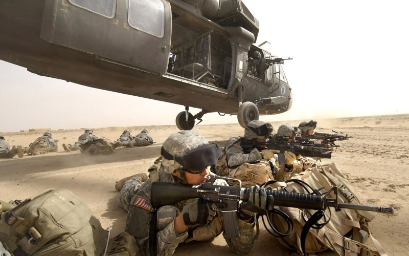 M4 Carbine, M249 SAW, M16 Rifle, Military Helicopters, Sikorsky UH-60 Black Hawk, 1080P