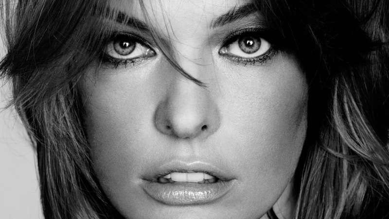 face, Milla Jovovich, monochrome, 1080P