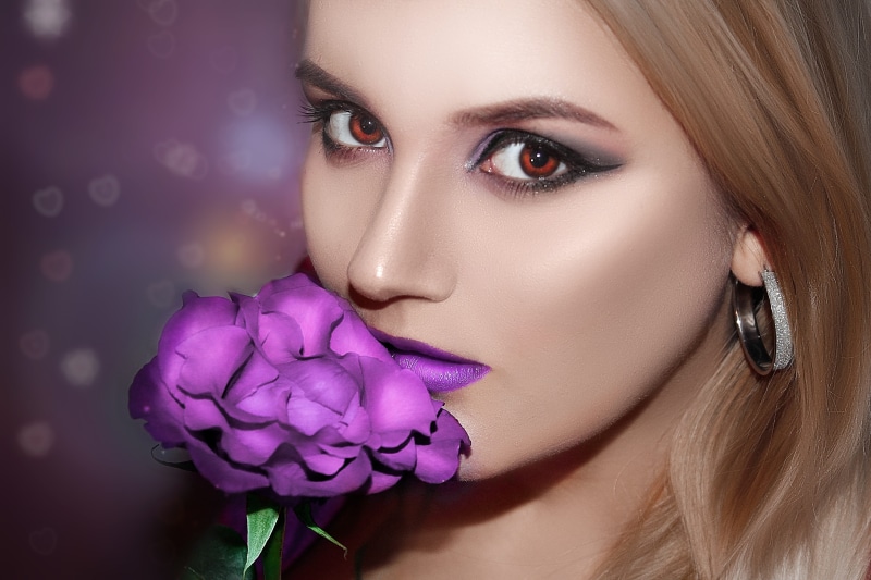 plant, bright, nice, human body part, eye, one person, purple, beauty, young adult, lady, women, cosmetics, hair, makeup, pink color, girl, body part, flower