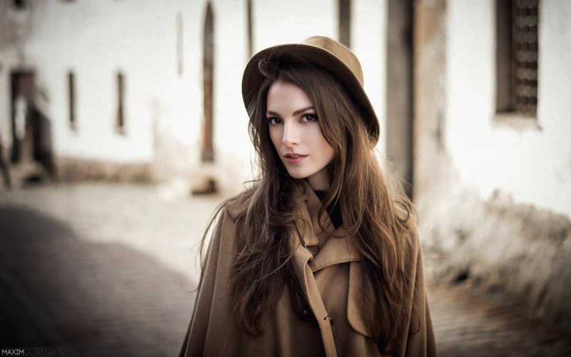 attractive, hair, emotions, beauty, cute, brown hair, beautiful people, coat, brown-eyed, young adult, girl, young women, Maxim Guselnikov, architecture