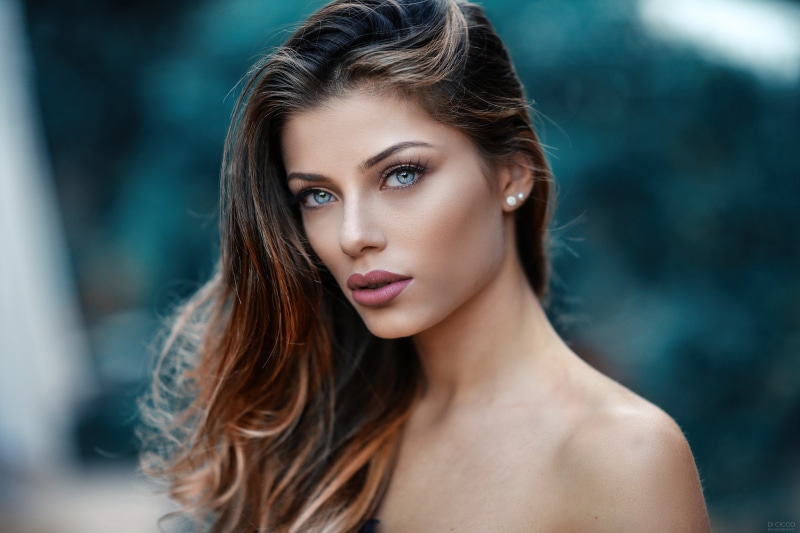 depth of field, women, Margherita Sicignano, Alessandro Di Cicco, blue eyes, portrait, 1080P