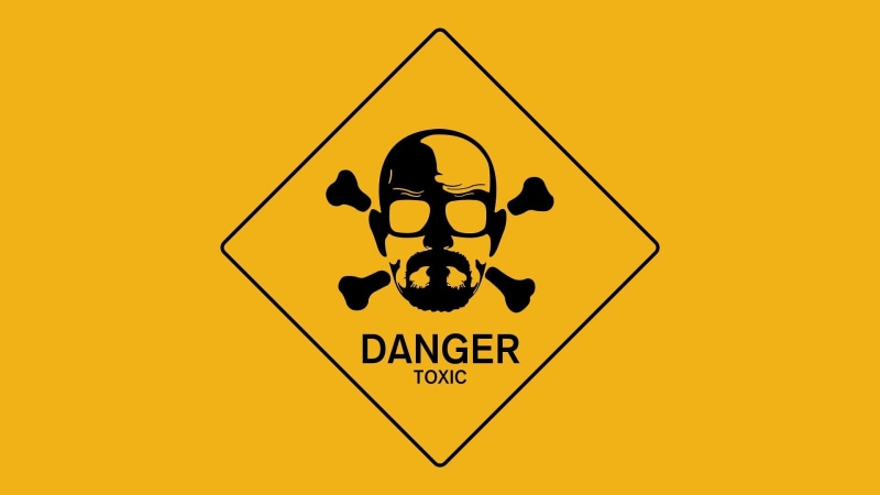 Walter White, representation, digital, orange color, road, technology, text, human representation, warning sign, minimalism, backgrounds, toxic, transportation