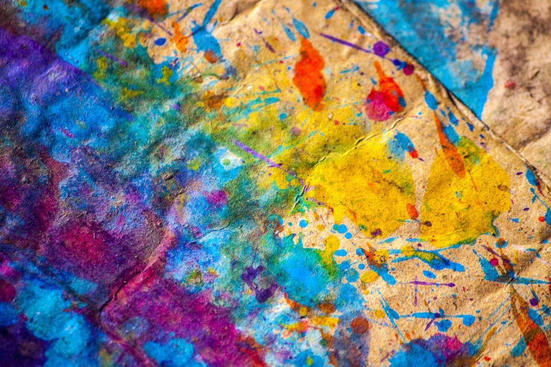 no people, art and craft, red, close-up, cold, multi colored, paint, 4K, purple, cardboard, nature, blue, abstract, high angle view, basic, design, textured effect