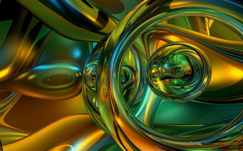 transparent, 4K, dark, glass, green, d, yellow, artistic, shapes, glassworks, mixture, desktop