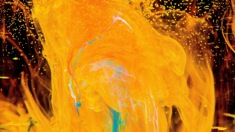 nature, no people, orange color, abstract, water, creativity, fire, full frame, outdoors, art and craft, yellow, mixture, painting, motion, backgrounds