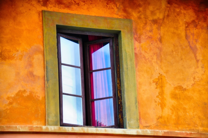 open, texture, old, yellow, built structure, provence, low angle view, colors, no people, 4K, day, ochre, orange color, travel, rectangle, glass - material