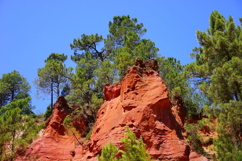 physical geography, bright, scenics - nature, department of vaucluse, color, tranquility, clear sky, falaises de sang, ocher rocks, apt, ocher, outdoors