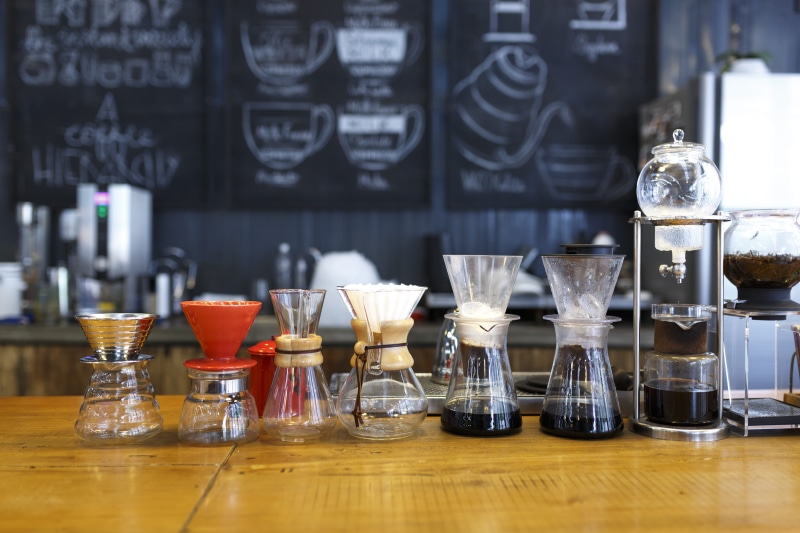 bar counter, coffee maker, food and drink, coffee, variation, refreshment, close-up, bar, wood - material, indoors, wood, still life, beverages, espresso