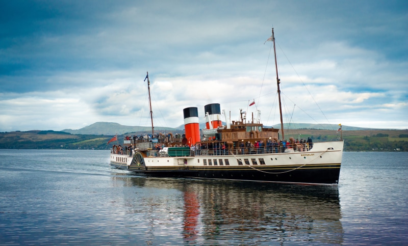 red, cruise, paddle steamer, sea, cloud - sky, metalwork, seagoing, funnel, rivets, scenics - nature, outdoors, business, sailboat, day, ship, coast, travel
