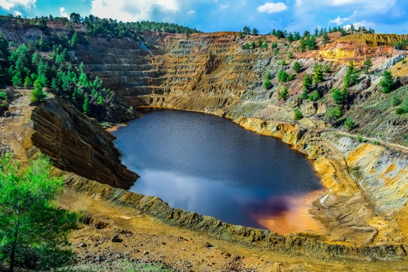 outdoors, nature, landscape, flowing, volcanic crater, tree, acid lake, solid, chemical, geology, power in nature, mitsero, environmental, mountain, ecosystem