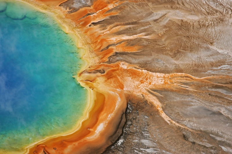 outdoors, yellowstone national park, steam, environment, near, mountain, aerial view, geology, nature, beauty in nature, usa, day, colorful, pool, physical geography