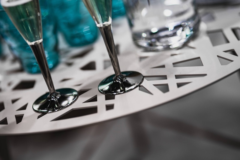selective focus, White, silverware, wealth, silver colored, day, spoon, jewelry, table, cyan, no people, indoors, fashion, drink, glassware, still life