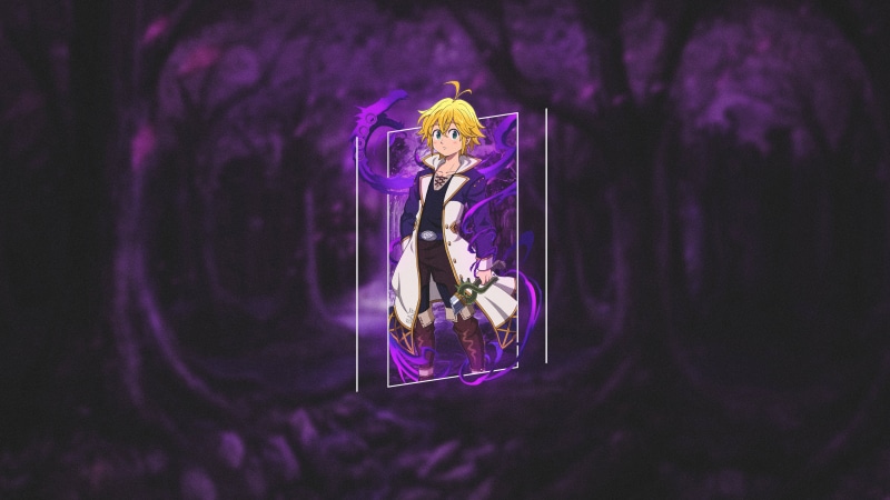 Ban (Sin of Greed), blonde, 4K, fan art, picture-in-picture, demon, Ban, anime, dark, Nanatsu no Taizai, Meliodas (Sin of Wrath), Wrath, plasma, Seven Deadly Sins