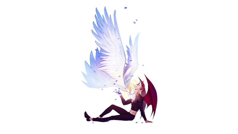 1080P, White Hair, Dress, Blonde, White Dress, Horns, Ban (The Seven Deadly Sins), Anime, Red Eyes, Wings, The Seven Deadly Sins, Elaine (The Seven Deadly Sins)
